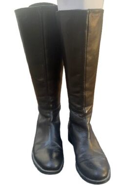 Bravo Browns Italian Leather Tall Riding Knee-High Boots Black Euro 39 / US 8.5